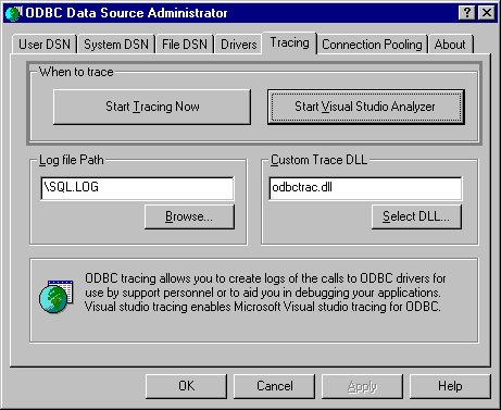 Ch23h- ODBC-Datenquellenadministrator-Ablaufverfolgung