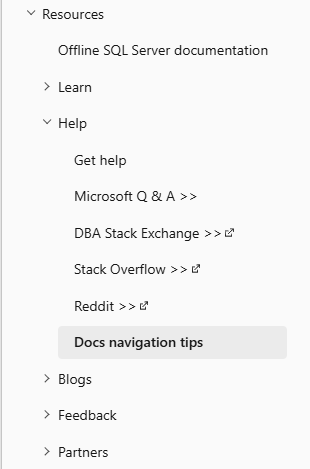 Screenshot: Navigationsmarker für das Inhaltsverzeichnis mit doppeltem Chevron