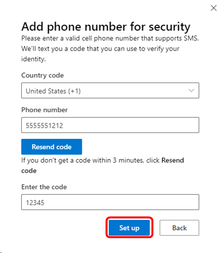 Microsoft 365 Developer Sandbox-Bestätigungscode