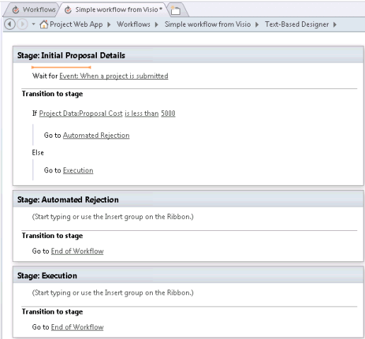 Viewing the imported workflow Viewing the imported workflow