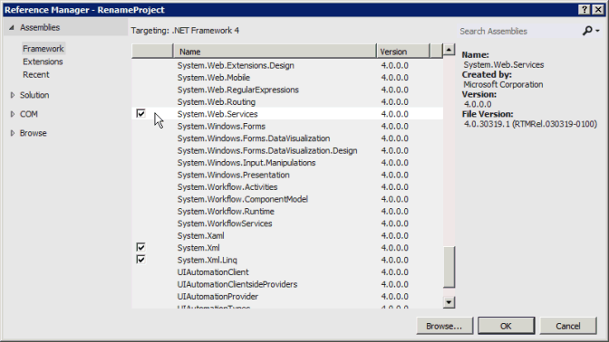 Adding a reference in Visual Studio Adding a reference in Visual Studio