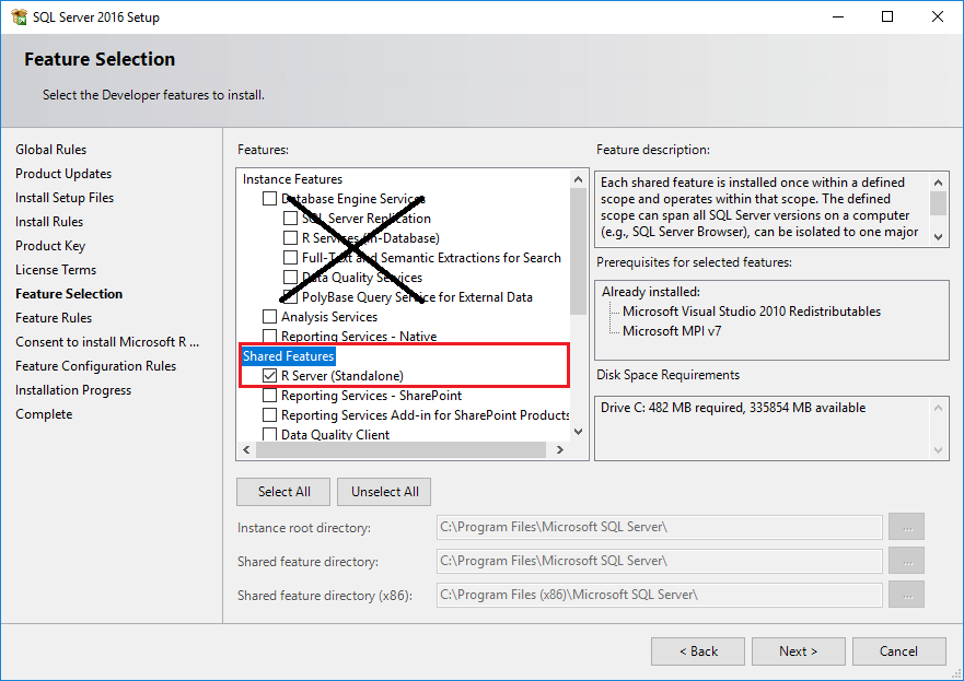 Feature selections for R Server Standalone Feature selections for R Server Standalone